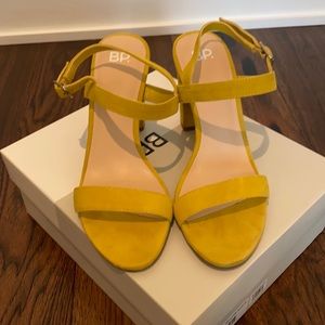Yellow suede heels